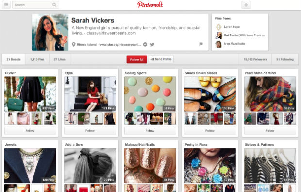 Sarah VickersのPinterestアカウント