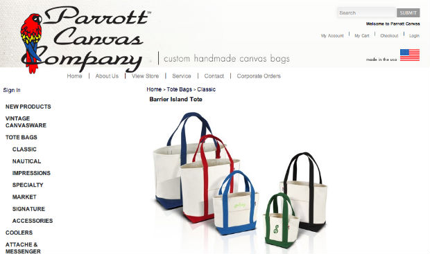 PARROTT CANVASのトートバッグ