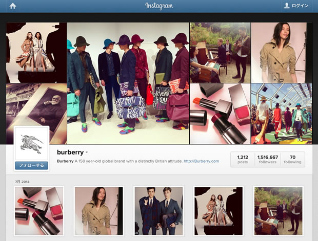 Burberry（バーバリー）のインスタグラム