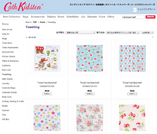 Cath Kidston（キャスキッドソン）のハンカチ