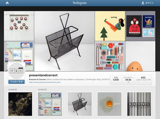 Present & CorrectのInstagram